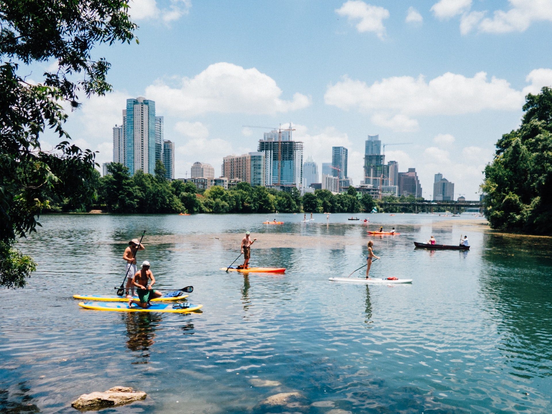 Paddle boarders in Austin